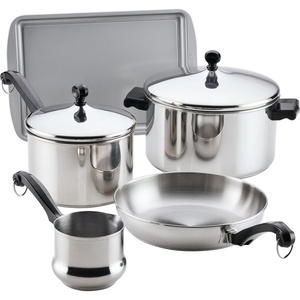 image:imageFarberware Classic Series Stainless Steel Sauce Pan with Lid 2 Qt SilverCookware Set 10 Piece