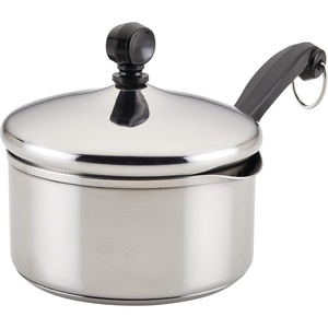 image:imageFarberware Classic Series Stainless Steel Sauce Pan with Lid 2 Qt SilverSaucepan w Straining Lid 1 Quart