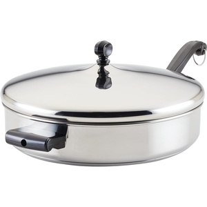 image:imageFarberware Classic Series Stainless Steel Sauce Pan with Lid 2 Qt SilverSaute Pan w Helper Handle 45 Quart