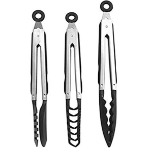 image:imageFarberware Classic Stainless Steel Tongs Set Of 2 BlackNylon Tipped Tongs