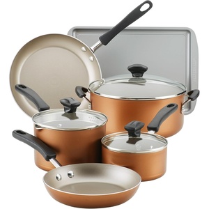 image:imageFarberware Cookstart Aluminum Nonstick Cookware Set 15PieceCopper