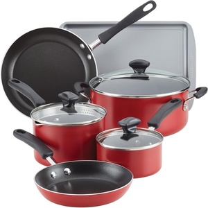 image:imageFarberware Cookstart Aluminum Nonstick Cookware Set 15PieceRed