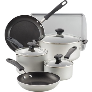 image:imageFarberware Cookstart Aluminum Nonstick Cookware Set 15PieceSilver