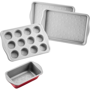 image:imageFarberware Disney Bake with Mickey Mouse Nonstick Bakeware Cake Pans Baking Sheet and LoafMeatloaf Pan 6 Piece Non Stick Bakeware Set  RedBakeware Set I