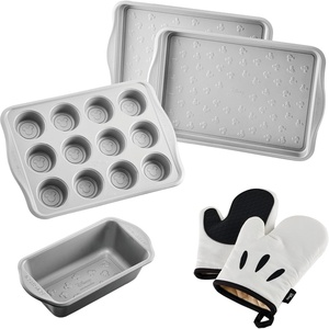 image:imageFarberware Disney Bake with Mickey Mouse Nonstick Bakeware SetBaking Pans 6 Piece  BlackBakeware Set with Oven Mitts