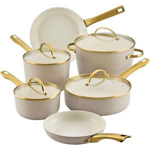 image:imageFarberware Forged Induction Ceramic Nonstick Cookware Set 12 Piece BlackTaupe