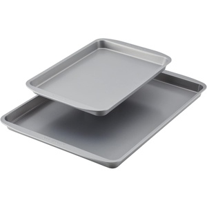 image:imageFarberware GOLDEN BAKE Nonstick Jumbo Baking Cookie Sheet Light Gray2Piece Sheet Pan Set