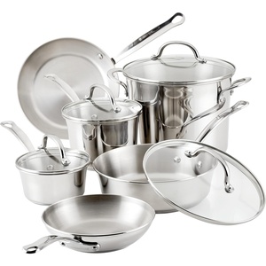 image:imageFarberware Millennium Stainless Steel Pots and Pans Set 10Piece SilverFarberware Millennium Stainless Steel Cookware Pots and Pans Set