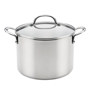 image:imageFarberware Millennium Stainless Steel Stockpot with Lid Induction Ready Compatible with All Cooktops Metal Utensil Safe 8 Quart Dutch Oven Dishwasher Safe  Stainless SteelStockpot 8 Quart