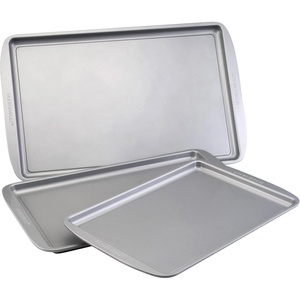image:imageFarberware Nonstick Bakeware Nonstick Cookie Sheet  Baking Sheet  11 Inch x 17 Inch Gray3Piece Set