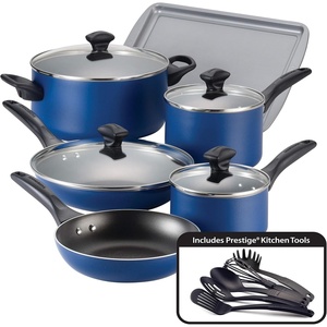 image:imageFarberware Nonstick Cookware Pots and Pans Set 15Piece Cooking UtensilsBlue