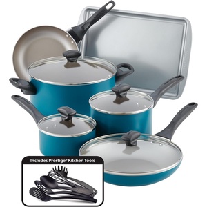 image:imageFarberware Nonstick Cookware Pots and Pans Set 15Piece Cooking UtensilsTeal
