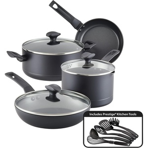 image:imageFarberware Power Base Nonstick CookwarePots and Pan Set 12 Piece  Matte Black