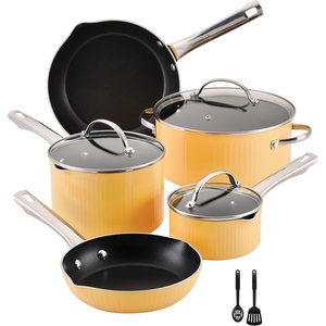 image:imageFarberware Style Nonstick Cookware Pots and Pans Set with Cooking Utensils Dishwasher Safe 10 Piece  YellowYellow
