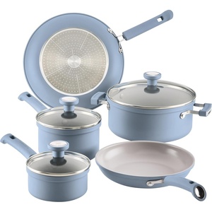 image:imageFarberware TrueCook Ceramic Plus InductionReady Dishwasher Safe 12Piece Cookware Set Steel BlueSteel Blue