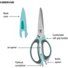 image:imageFarberware 4in1 Kitchen Scissors High Carbon Stainless Steel BlackAqua and Gray