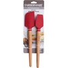 image:imageFarberware 5216385 Professional Heat Resistant Silicone Spatula with Wood HandleSafe for NonStick Cookware Set of 2 RedSet of 2 Mini Spatulas