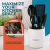 image:imageFarberware Classic Kitchen Crock with Knife Holder amp Tools  Plastic Utensil Organizer with Slotted Turner Spoon Whisk Tongs Shears amp 2 Paring Knives Compact Countertop Storage WhiteFilled