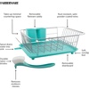 image:imageFarberware Compact Dish Drying Rack with Drainboard Flatware Caddy and Sink Brush Teal  Holds 9 Plates Fits Small Kitchens Apartments and DormsAqua
