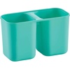 image:imageFarberware Compact Dish Drying Rack with Drainboard Flatware Caddy and Sink Brush Teal  Holds 9 Plates Fits Small Kitchens Apartments and DormsAqua