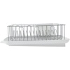 image:imageFarberware Compact Dish Drying Rack with Drainboard Flatware Caddy and Sink Brush Teal  Holds 9 Plates Fits Small Kitchens Apartments and DormsWhite
