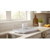 image:imageFarberware Compact Dish Drying Rack with Drainboard Flatware Caddy and Sink Brush Teal  Holds 9 Plates Fits Small Kitchens Apartments and DormsWhite