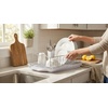 image:imageFarberware Compact Dish Drying Rack with Drainboard Flatware Caddy and Sink Brush Teal  Holds 9 Plates Fits Small Kitchens Apartments and DormsWhite