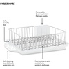image:imageFarberware Compact Dish Drying Rack with Drainboard Flatware Caddy and Sink Brush Teal  Holds 9 Plates Fits Small Kitchens Apartments and DormsWhite