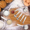 image:imageFarberware Measuring Cups and Spoons Set 9Piece Stainless Steel Kitchen Measuring Set with Engraved Measurements Nesting Design with Rings for Easy Storage