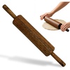 image:imageFARBERWARE Classic Wood Rolling Pin 18Inch Hardwood Dough Roller for Baking Pizza Pies Pastry and Cookies Ergonomic Handles Kitchen EssentialWood