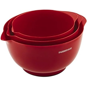 image:imageFarberware  5216128 Farberware Professional Plastic Mixing Bowls Set of 3 OrangeRedLightGreenRed