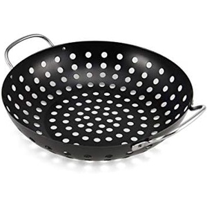 image:imageFarberware Barbecue Nonstick Round Wok Topper 11Inch BlackRound Wok Topper