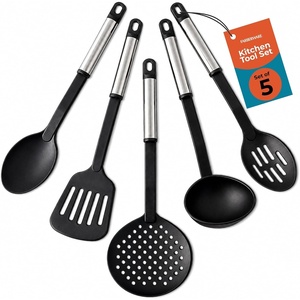 image:imageFarberware Classic 17Piece Kitchen Tool amp Gadget Set  Nonstick Utensils for Cooking Baking amp Food Prep with Measuring Cups amp Spoons Dishwasher Safe Heat Resistant Ideal for Everyday UseBlackSilver