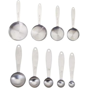 image:imageFarberware Measuring Cups and Spoons Set 9Piece Stainless Steel Kitchen Measuring Set with Engraved Measurements Nesting Design with Rings for Easy Storage