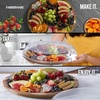 image:imageFARBERWARE BuildaBoard Cutting Board with Lazy Susan Turntable Five Compartments and Clear Locking Lid for Charcuterie Snacks and More AcaciaBlack