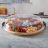 image:imageFARBERWARE BuildaBoard Cutting Board with Lazy Susan Turntable Five Compartments and Clear Locking Lid for Charcuterie Snacks and More AcaciaBlackBamboo