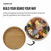 image:imageFARBERWARE BuildaBoard Cutting Board with Lazy Susan Turntable Five Compartments and Clear Locking Lid for Charcuterie Snacks and More AcaciaBlackBamboo