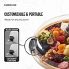 image:imageFARBERWARE BuildaBoard Cutting Board with Lazy Susan Turntable Five Compartments and Clear Locking Lid for Charcuterie Snacks and More AcaciaBlackBamboo