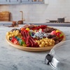 image:imageFARBERWARE BuildaBoard Cutting Board with Lazy Susan Turntable Five Compartments and Clear Locking Lid for Charcuterie Snacks and More AcaciaBlackBamboo