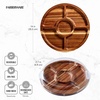 image:imageFARBERWARE BuildaBoard Cutting Board with Lazy Susan Turntable Five Compartments and Clear Locking Lid for Charcuterie Snacks and More AcaciaWhite
