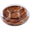 image:imageFARBERWARE BuildaBoard Cutting Board with Lazy Susan Turntable Five Compartments and Clear Locking Lid for Charcuterie Snacks and More AcaciaWhite