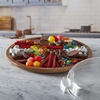 image:imageFARBERWARE BuildaBoard Cutting Board with Lazy Susan Turntable Five Compartments and Clear Locking Lid for Charcuterie Snacks and More AcaciaWhiteAcacia