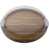 image:imageFARBERWARE BuildaBoard Cutting Board with Lazy Susan Turntable Five Compartments and Clear Locking Lid for Charcuterie Snacks and More AcaciaWhiteAcacia
