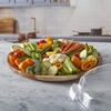 image:imageFARBERWARE BuildaBoard Cutting Board with Lazy Susan Turntable Five Compartments and Clear Locking Lid for Charcuterie Snacks and More AcaciaWhiteAcacia