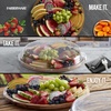 image:imageFARBERWARE BuildaBoard Cutting Board with Lazy Susan Turntable Five Compartments and Clear Locking Lid for Charcuterie Snacks and More AcaciaWhiteAcacia