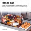 image:imageFARBERWARE BuildaBoard Cutting Board with Lazy Susan Turntable Five Compartments and Clear Locking Lid for Charcuterie Snacks and More AcaciaWhiteAcacia