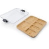 image:imageFARBERWARE Rectangular BuildaBoard Cutting Board with Single Compartment and Clear Locking Lid for Charcuterie Snacks and More BambooBlackBamboo