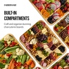image:imageFARBERWARE Rectangular BuildaBoard Cutting Board with Single Compartment and Clear Locking Lid for Charcuterie Snacks and More BambooOnyxBamboo