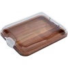 image:imageFARBERWARE Rectangular BuildaBoard Cutting Board with Single Compartment and Clear Locking Lid for Charcuterie Snacks and More BambooWhite