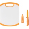 image:imageFarberware 2Piece Paring Knife and Cutting Board Set 35Inch Paring Knife with Resin Coating and CustomFit Blade Cover and NonSlip Plastic Chopping Board DishwasherSafe Set WhiteBlueWhiteOrange